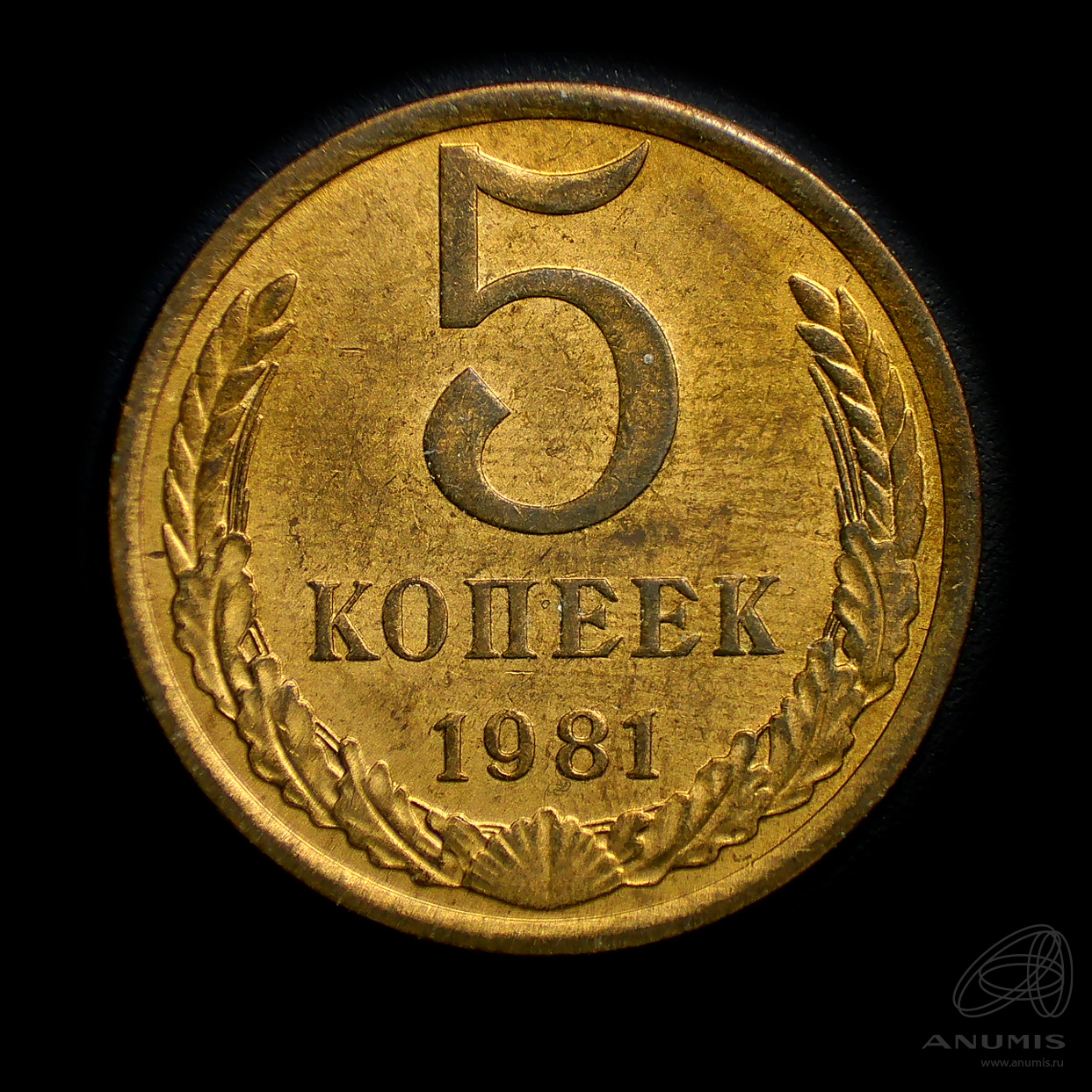 5 копеек 1981 — Штемпельный блеск