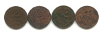 Лот монет «2 копейки». 4 шт 1924 года (СССР)