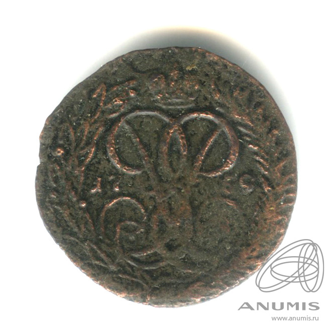 Деньга (½ копейки) 1759 — (½ копейки) - Вензель императрицы Елизаветы
