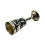 Серебряная Рюмка. Серебро. Ag 875 проба. вес 34,2 г, СССР. Ag. СССР клеймо ОКХК. Золочение, Чернение (СССР) #2