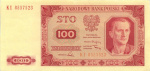 100 злотых (Pick: # 139) 1948 1948 года (Польша) #1