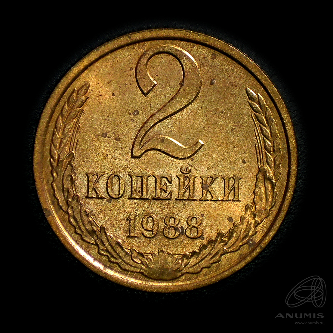 2 копейки 1988 — Штемпельный блеск