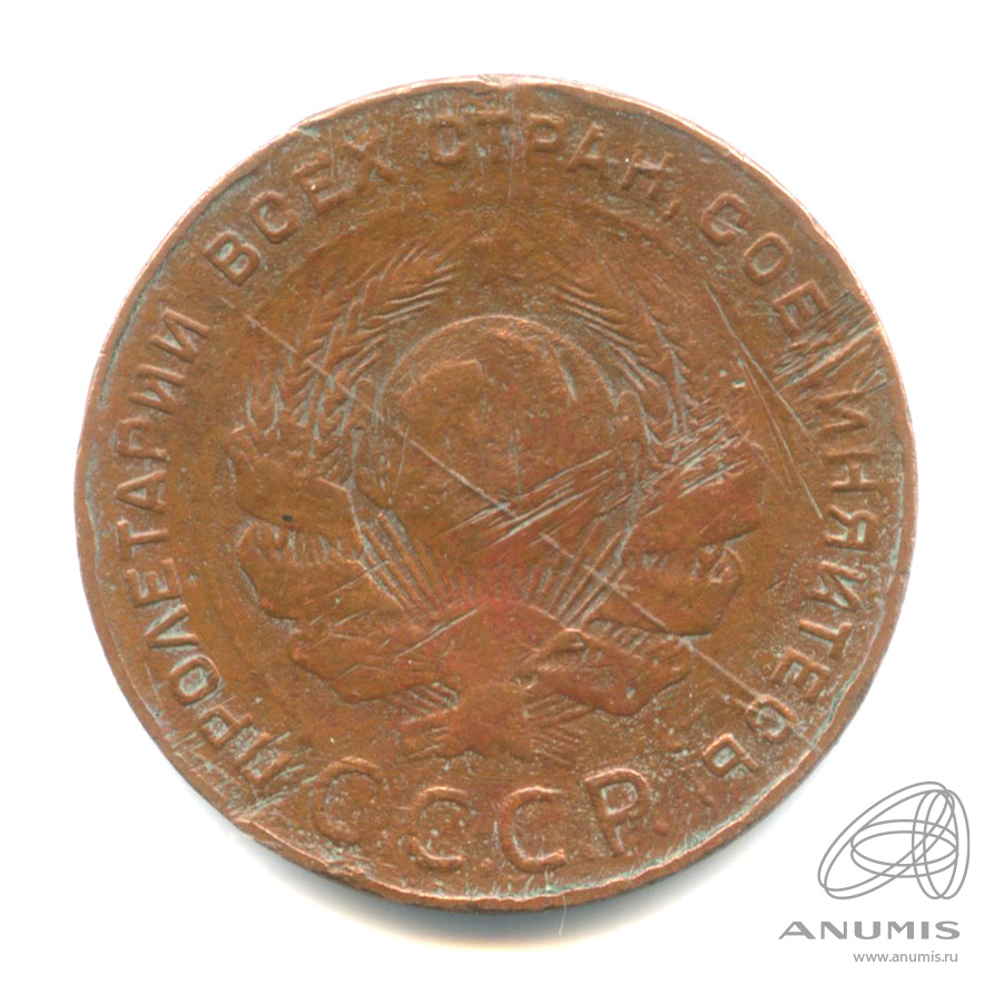 5 копеек 1924 — Гурт гладкий. На Николаевском кружке. Земной шар выпуклый (Земной шар выпуклый)