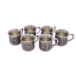 Набор кружек для глинтвейна. Олово. 6 шт. Размер 6,5×4 см (Норвегия) #1