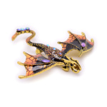 Брошь «Дракон». Со вставками. Крепление: булавка. Размер 7×6 см #1