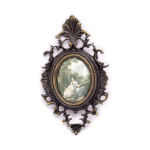 Винтажное настенное панно. Шелкография в бронзовой раме. Литье. Размер 13×22 см (СССР) #1