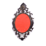 Винтажное настенное панно. Шелкография в бронзовой раме. Литье. Размер 13×22 см (СССР) #2