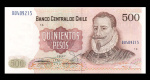 500 песо (Pick: # 153) 1987 1987 года (Чили) #1