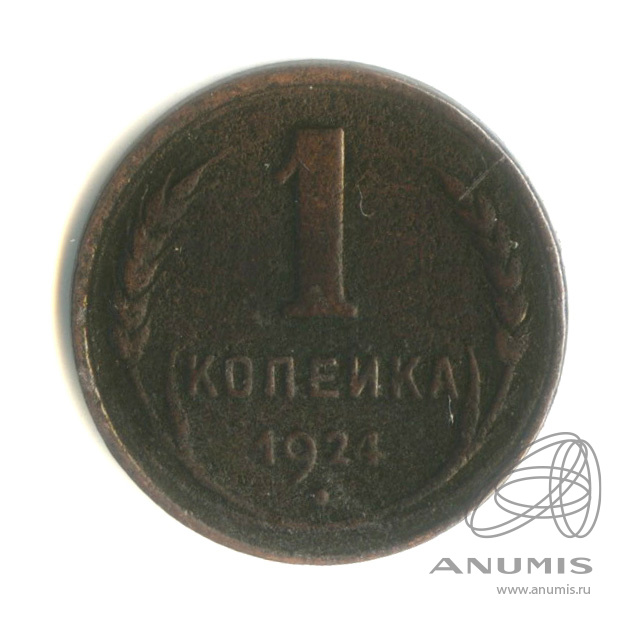 1 копейка 1924 — Гурт гладкий