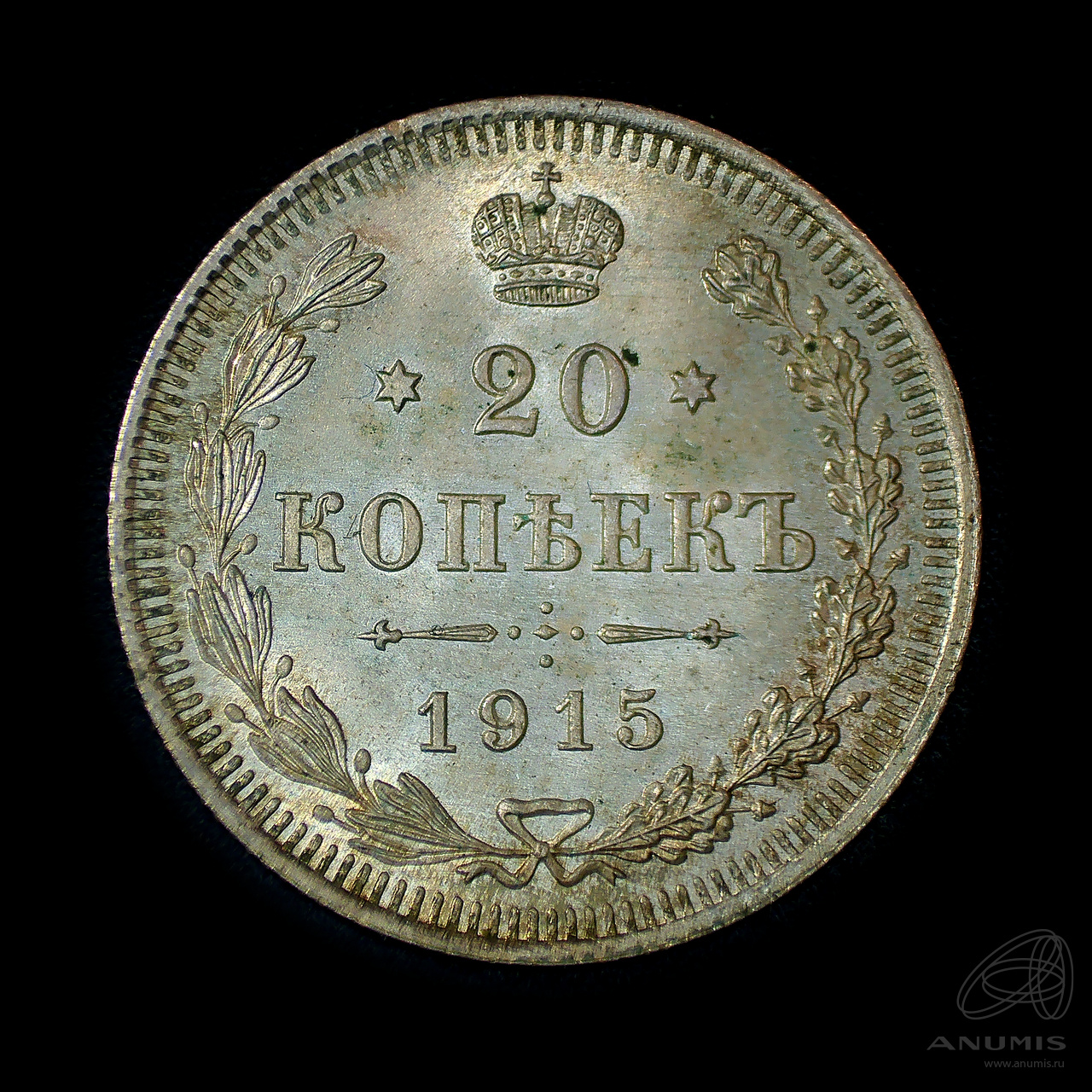 20 копеек 1915 ВС — Орел 4 типа. Штемпельный блеск (Орел 4 типа)