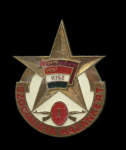 Знак «Защитник социалистической Родины I ст». Крепление: булавка. Тяжелый, эмаль 1970гг (Венгрия) #1