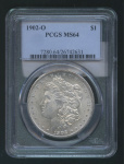 1 доллар O (Регулярный выпуск) 1902 O. в слабе PCGS MS64. Монетный двор — Нью Орлеан 1902 года O (США) #1